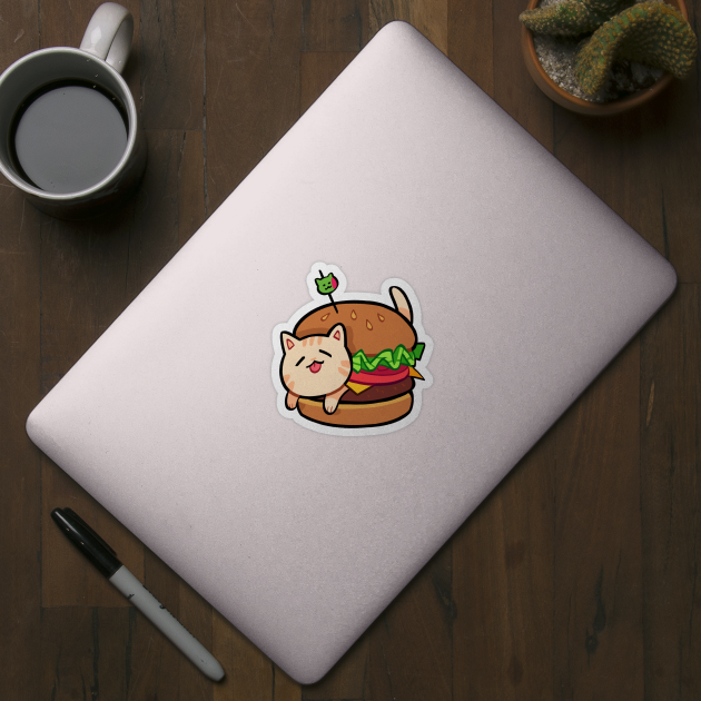 burger cat by giraffalope